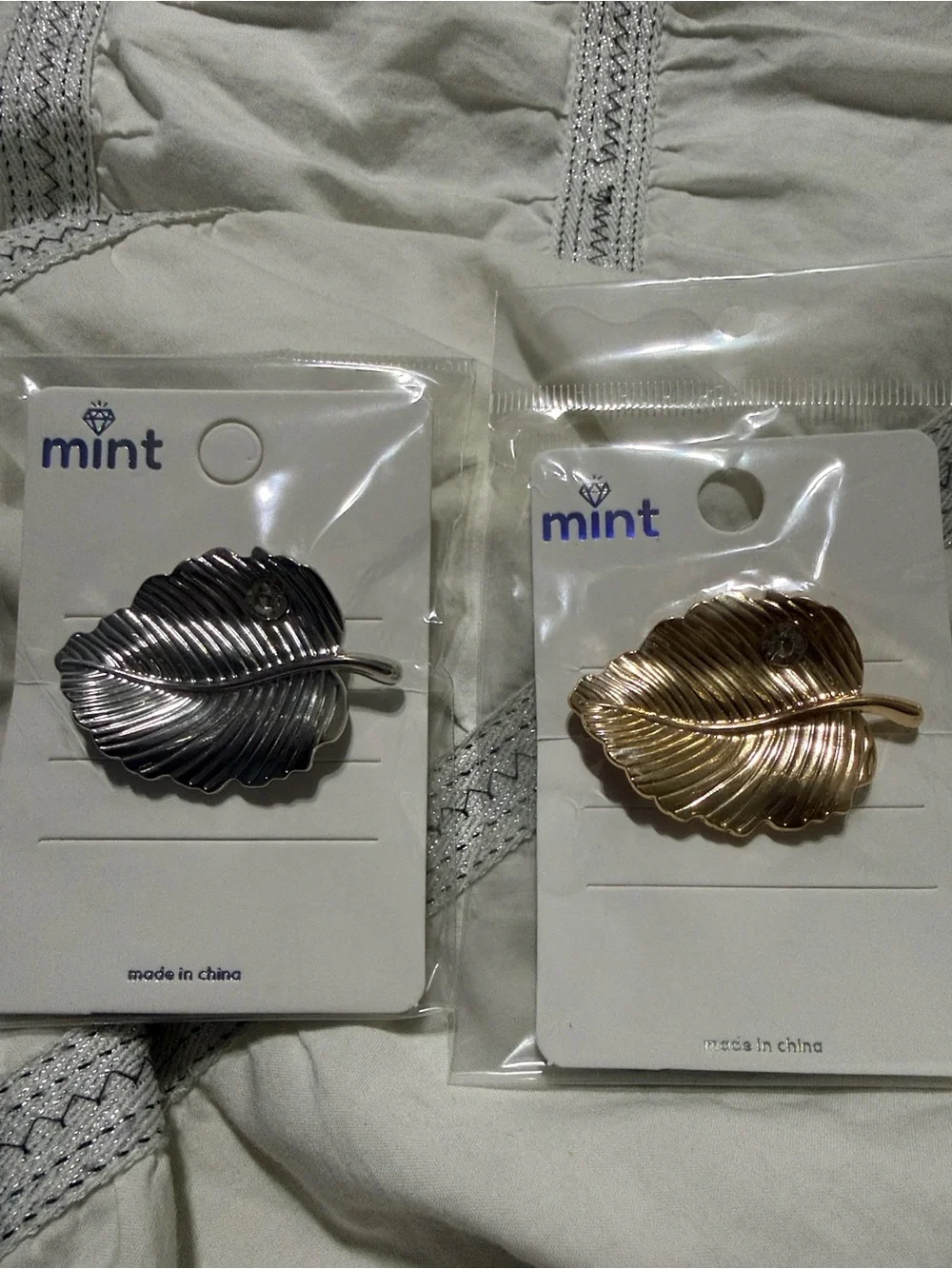 Metal Leaf Hair Ties — Silver and Gold Tones
